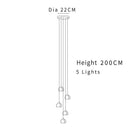 GobekUsa Crystal Ball Chandelier: Modern LED Stair Chandelier for Living Room, Kitchen, and Loft