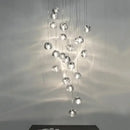 GobekUsa Crystal Ball Chandelier: Modern LED Stair Chandelier for Living Room, Kitchen, and Loft