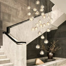 GobekUsa Crystal Ball Chandelier: Modern LED Stair Chandelier for Living Room, Kitchen, and Loft
