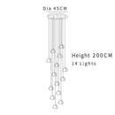 GobekUsa Crystal Ball Chandelier: Modern LED Stair Chandelier for Living Room, Kitchen, and Loft
