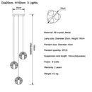 GobekUsa Crystal Ball LED Chandelier Pendant Light for Living Room Kitchen Stair Salon