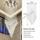 GobekUsa Crystal Chandelier: Modern Nordic LED Pendant Light for Kitchen Living Room Staircase