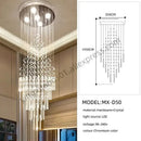 GobekUsa Crystal Chandelier: Modern Nordic LED Pendant Light for Kitchen Living Room Staircase