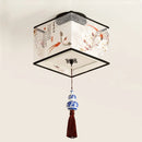 Modern Ceiling Lamp for Living Room with Soft Fabric Shade