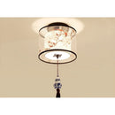 Modern Ceiling Lamp for Living Room with Soft Fabric Shade