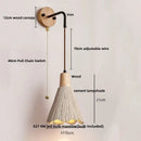 GobekUsa Cement LED Wall Lamp Sconce Modern Pull Chain Switch Stair Light