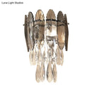 GobekUsa Modern Layered Wall Lighting – Clear and Champagne/Smoke Gray Crystal Wall Sconce Fixture, 2 Lights