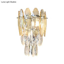 GobekUsa Modern Layered Wall Lighting – Clear and Champagne/Smoke Gray Crystal Wall Sconce Fixture, 2 Lights