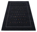Charcoal and White Hand Loomed Wool Area Rug Modern Contemporary Minimalist Design by The Rug Decor