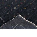 Modern Charcoal And White Hand Loomed Wool Area Rug