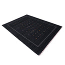 Modern Charcoal And White Hand Loomed Wool Area Rug