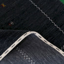 Modern Charcoal And White Hand Loomed Wool Area Rug