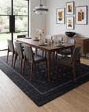 Charcoal and White Hand Loomed Wool Area Rug Modern Contemporary Minimalist Design by The Rug Decor