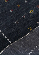 Charcoal and White Hand Loomed Wool Area Rug Modern Contemporary Minimalist Design by The Rug Decor