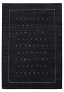 Charcoal and White Hand Loomed Wool Area Rug Modern Contemporary Minimalist Design by The Rug Decor
