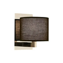 GobekUsa Modern Fabric LED Drum Wall Sconce for Bedside - White/Black