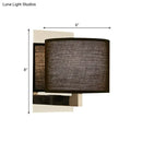 GobekUsa Modern Fabric LED Drum Wall Sconce for Bedside - White/Black