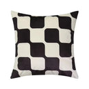 Modern checkered fluffy velvet cushion cover bedroom decor by Decorbites