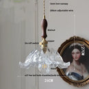 GobekUsa Clear Glass LED Pendant Light Fixture with Copper Socket for Modern Home Decor