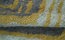 Modern Chevron Design Gold And Beige 5.6x8 Hand Knotted Bamboo Silk Area Rug