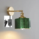 GobekUsa Green Glass LED Wall Light with Pull Chain Switch - Modern Nordic Design