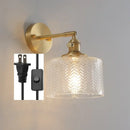 GobekUsa Green Glass LED Wall Light with Pull Chain Switch - Modern Nordic Design