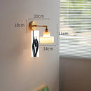 GobekUsa Green Glass LED Wall Light with Pull Chain Switch - Modern Nordic Design