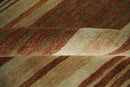Modern Chic 6x8 Beige, Rust and Brown Stripes Hand Tufted Wool Area Rug by The Rug Decor