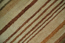 Modern Chic 6x8 Beige, Rust and Brown Stripes Hand Tufted Wool Area Rug by The Rug Decor