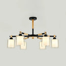 GobekUsa Modern Chic Glass Cylinder Hanging Pendant Lamp with 6 Lights for Bedroom