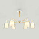 GobekUsa Modern Chic Glass Cylinder Hanging Pendant Lamp with 6 Lights for Bedroom