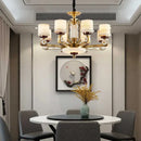 GobekUsa All Copper Jade Chandelier, Modern Chinese Style for Living Room, Bedroom, Dining Room.