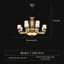 GobekUsa All Copper Jade Chandelier, Modern Chinese Style for Living Room, Bedroom, Dining Room.