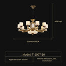 GobekUsa All Copper Jade Chandelier, Modern Chinese Style for Living Room, Bedroom, Dining Room.