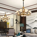 GobekUsa All Copper Jade Chandelier, Modern Chinese Style for Living Room, Bedroom, Dining Room.