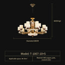 GobekUsa All Copper Jade Chandelier, Modern Chinese Style for Living Room, Bedroom, Dining Room.