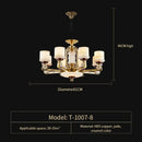 GobekUsa All Copper Jade Chandelier, Modern Chinese Style for Living Room, Bedroom, Dining Room.