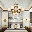 GobekUsa All Copper Jade Chandelier, Modern Chinese Style for Living Room, Bedroom, Dining Room.