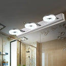 GobekUsa 2/3 Head Bathroom Wall Vanity Light with Acrylic Shade - Silver Finish, Warm/White Lighting