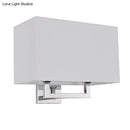 GobekUsa Modern Chrome 2-Light Rectangular Fabric Wall Lamp
