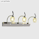 GobekUsa Modern Chrome LED Vanity Light with Adjustable 3 Bulbs, Flower Crystal Shade - Wall Mounted Bathroom Lamp