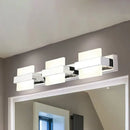 GobekUsa White Acrylic LED Vanity Wall Light: Simple Square Fixture, 3/4 Lights, Bathroom Mirror Lamp