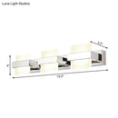 GobekUsa White Acrylic LED Vanity Wall Light: Simple Square Fixture, 3/4 Lights, Bathroom Mirror Lamp