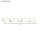 GobekUsa White Acrylic LED Vanity Wall Light: Simple Square Fixture, 3/4 Lights, Bathroom Mirror Lamp