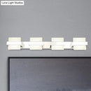 GobekUsa White Acrylic LED Vanity Wall Light: Simple Square Fixture, 3/4 Lights, Bathroom Mirror Lamp