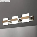 GobekUsa White Acrylic LED Vanity Wall Light: Simple Square Fixture, 3/4 Lights, Bathroom Mirror Lamp