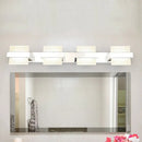 GobekUsa White Acrylic LED Vanity Wall Light: Simple Square Fixture, 3/4 Lights, Bathroom Mirror Lamp