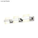 GobekUsa White Acrylic LED Vanity Wall Light: Simple Square Fixture, 3/4 Lights, Bathroom Mirror Lamp