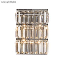 GobekUsa Modern Chrome 4-Light Clear Crystal Wall Lamp - Elegant Rectangle Wall Lighting Fixture