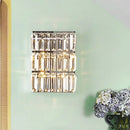 GobekUsa Modern Chrome 4-Light Clear Crystal Wall Lamp - Elegant Rectangle Wall Lighting Fixture